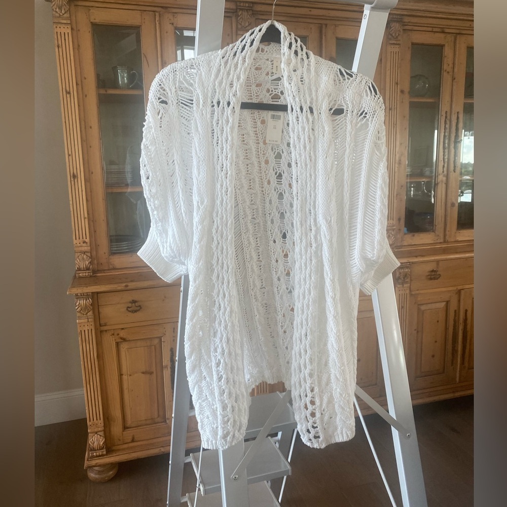 NWT Moth by Anthropologie dolman sleeve knitted cardigan, white Size XS